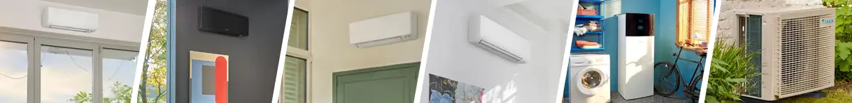Multiple room hot water air con